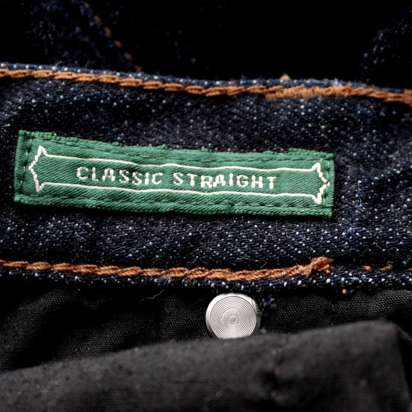 Lauren Jeans Co RALPH LAUREN Size 8 Straight Leg High Rise Dark Jeans 29" Length - Picture 5 of 5